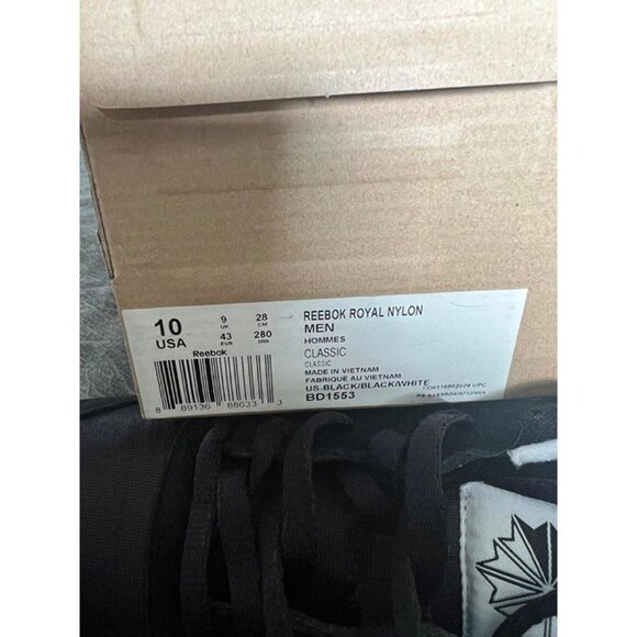 REEBOK Classic Nylon Men's Shoes Black/White - Picture 8 of 8